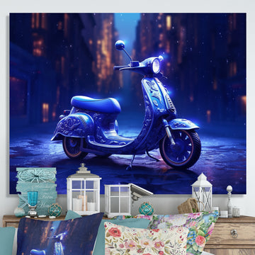 Scooter City Rides I - Scooter Canvas Wall Art